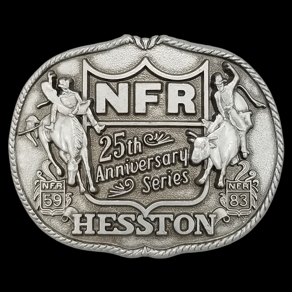NFR HESSTON 25th Anniversary Series Rodeo Belt Buckle Limited Edition 1959‎ 1983